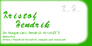 kristof hendrik business card